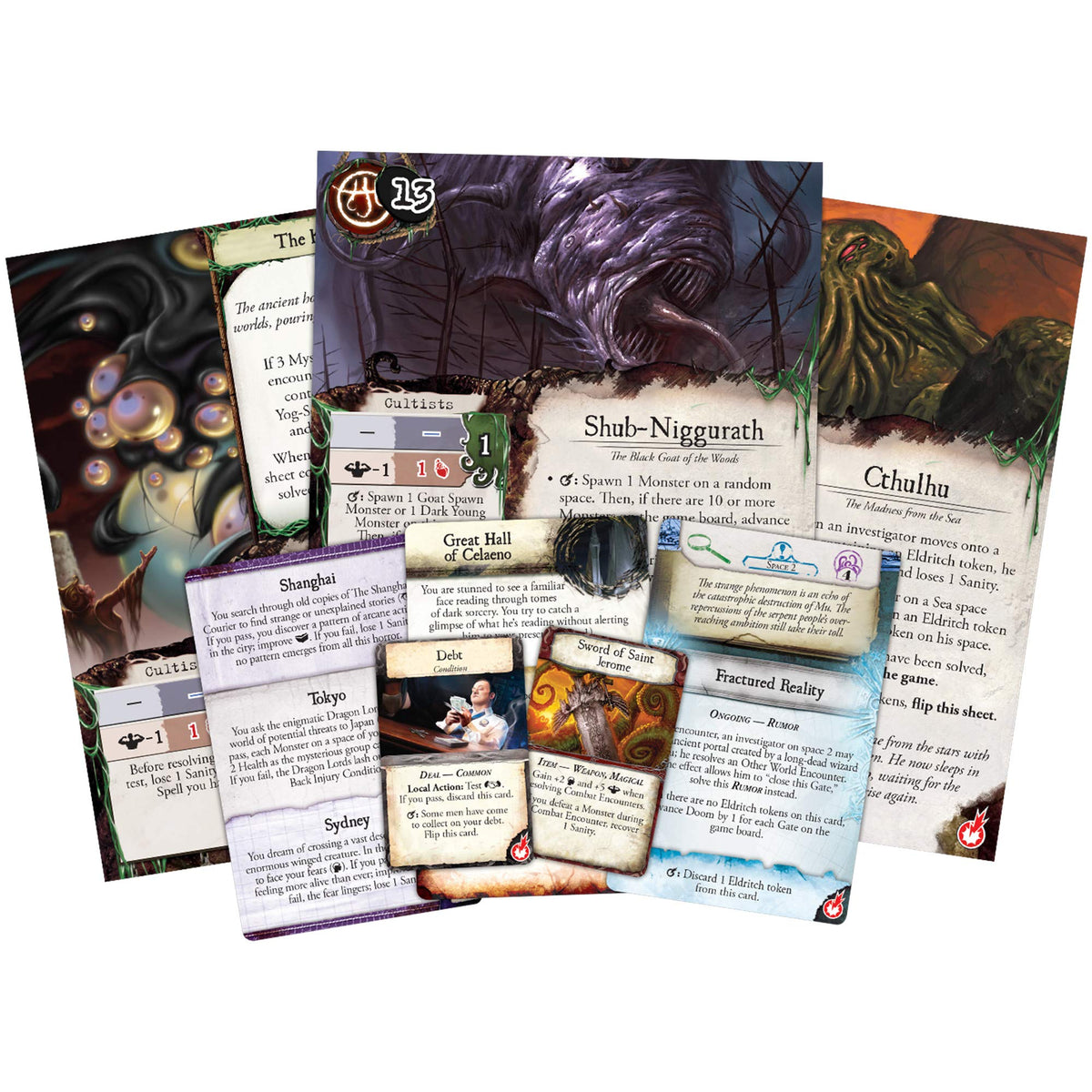 Asmodee Eldritch Horror tokens and components enabling tense encounters