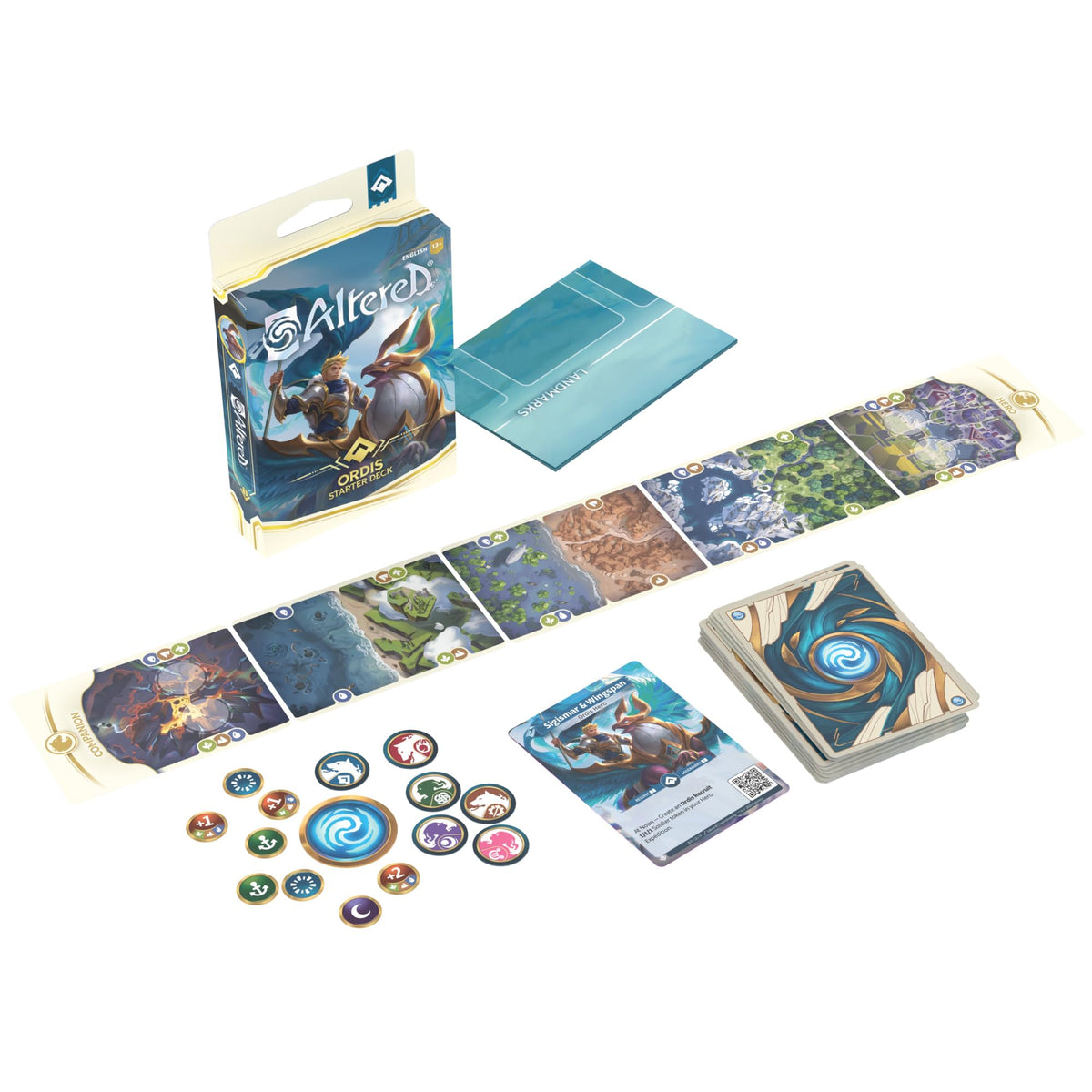 Asmodee Equinox Altered playmat ready-to-play setup