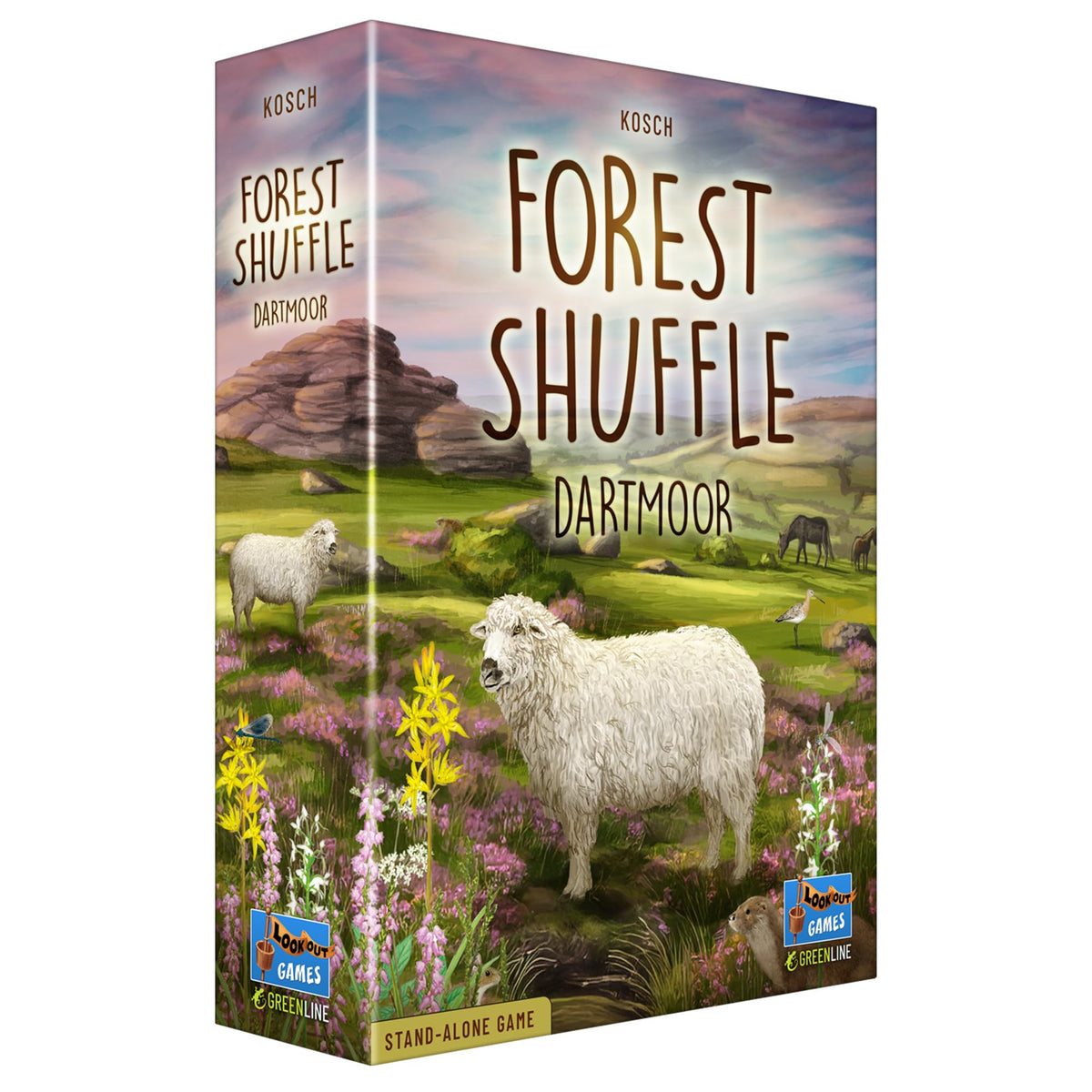 Asmodee Forest Shuffle Dartmoor board shows habitat planning for kids and adults.