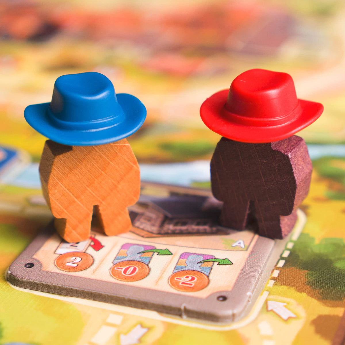 Asmodee Great Western Trail 2nd Edition train journey art emphasizes expansion and scoring opportunities