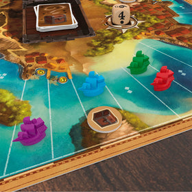 Asmodee Jamaica board game hunger tokens and crew, manage resources mid-race.