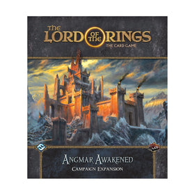 Asmodee The Lord of the Rings Angmar Awakened expansion cover, ideal for epic campaign nights.