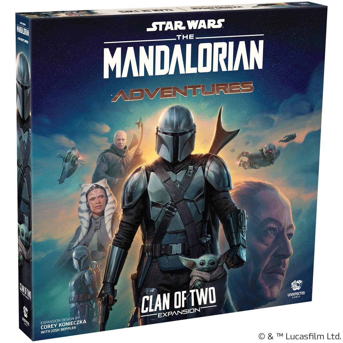 Asmodee Mandalorian Clan of Two standees boost cooperative play and character presence.