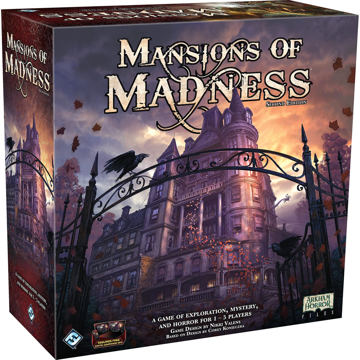 Asmodee Mansions of Madness 2nd Edition app screen showing scenarios to solve mysteries.