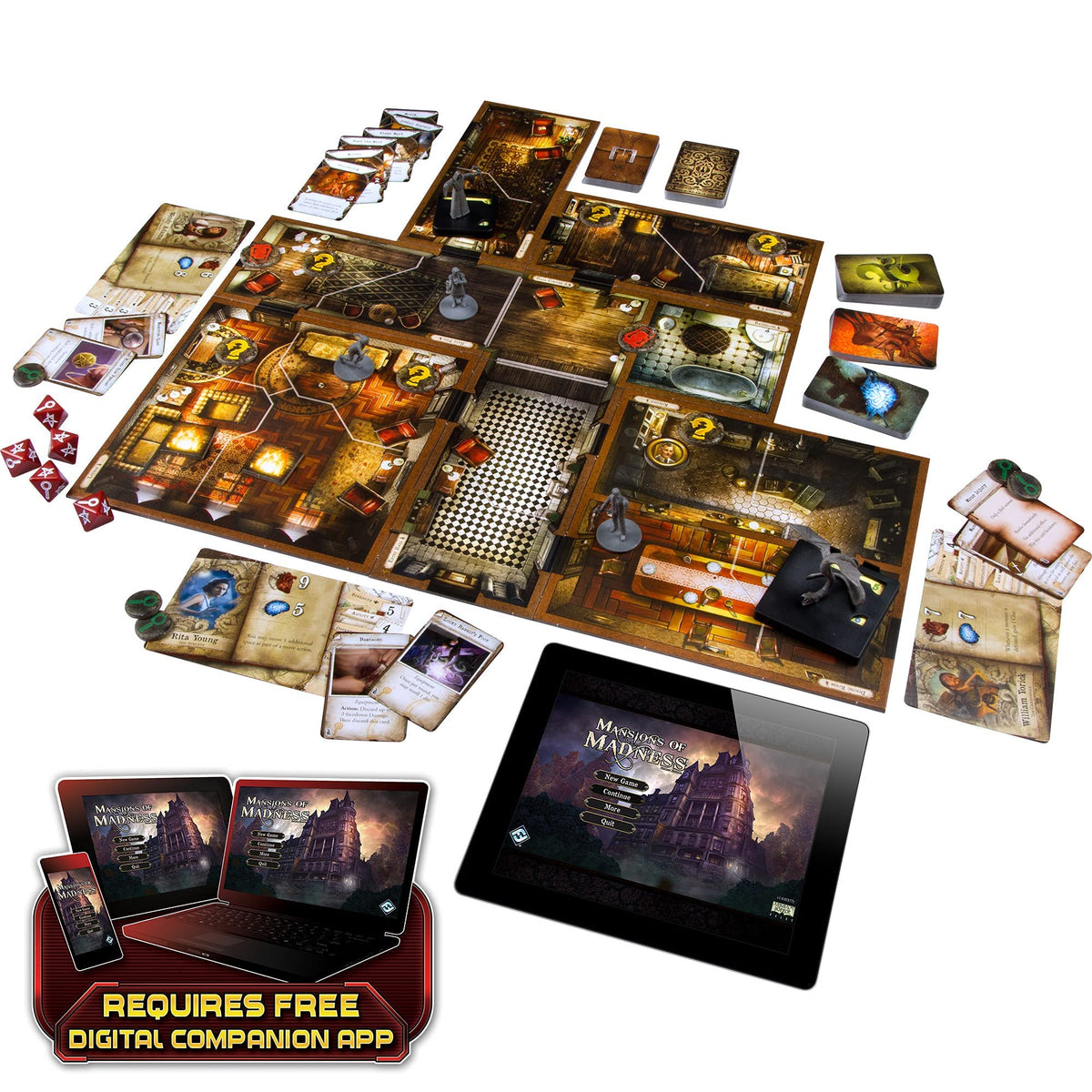 Asmodee Mansions of Madness 2nd Edition detailed plastic miniatures for immersive storytelling.