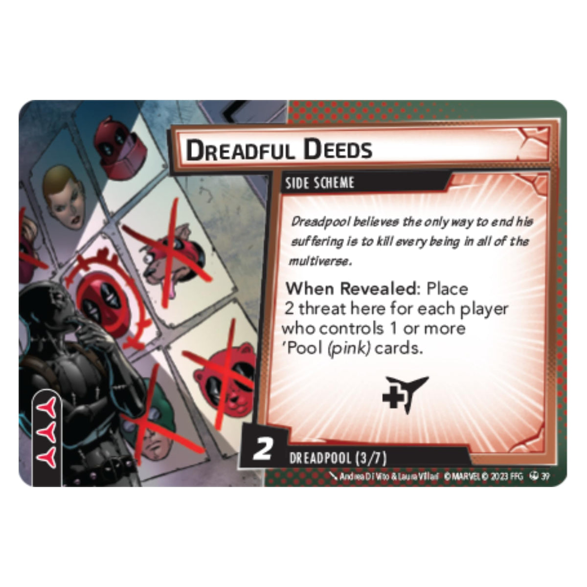 Asmodee Marvel Champions Deadpool Expanded Hero Pack artwork and extras that encourage flexible experimentation.