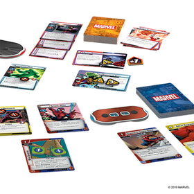 Asmodee Marvel Champions hero cards Spider-Man showcase unique abilities.