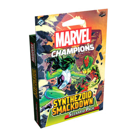 Asmodee Marvel Champions Synthezoid Smackdown pack cover for epic cooperative battles.