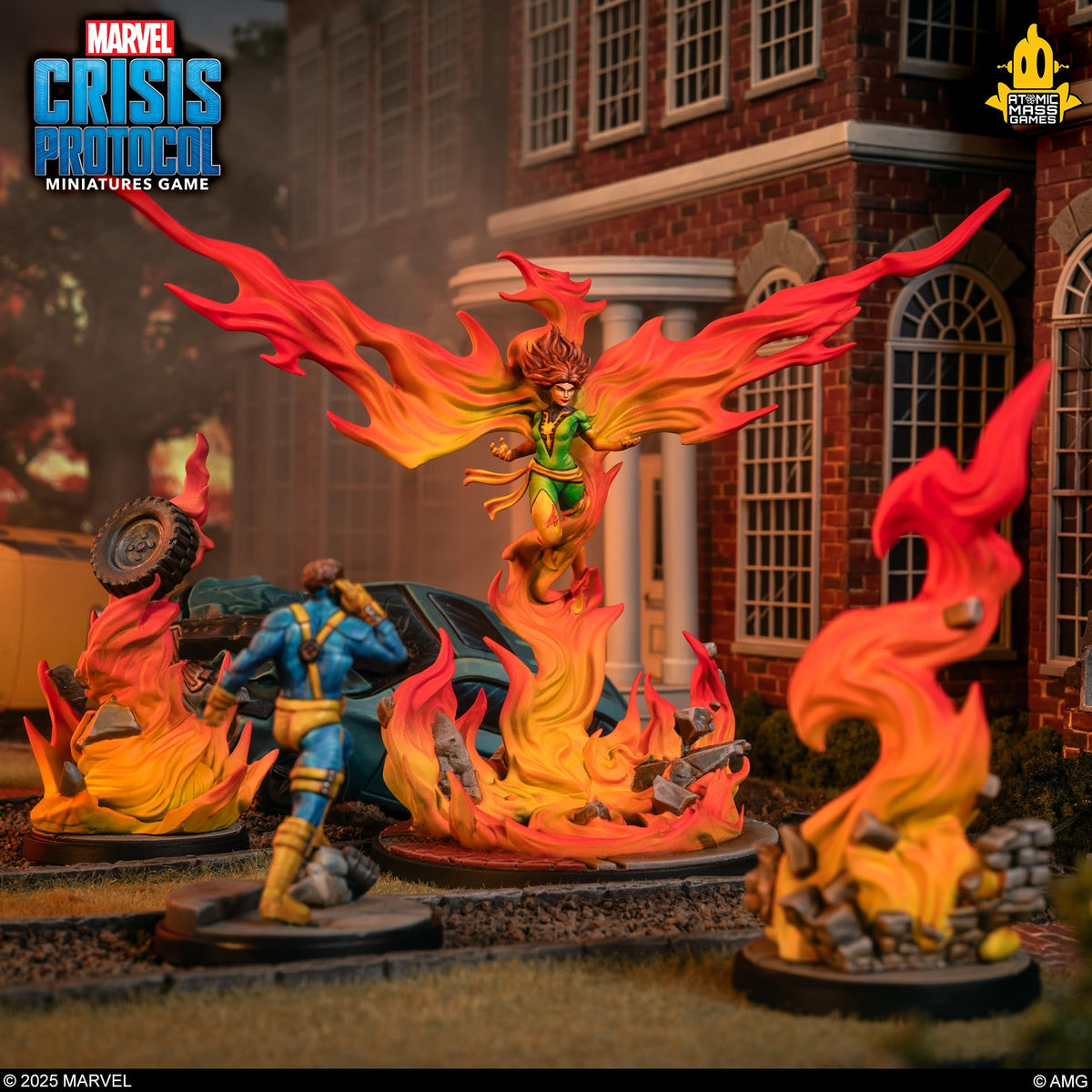Asmodee Marvel Crisis Protocol Phoenix pack box art with striking design