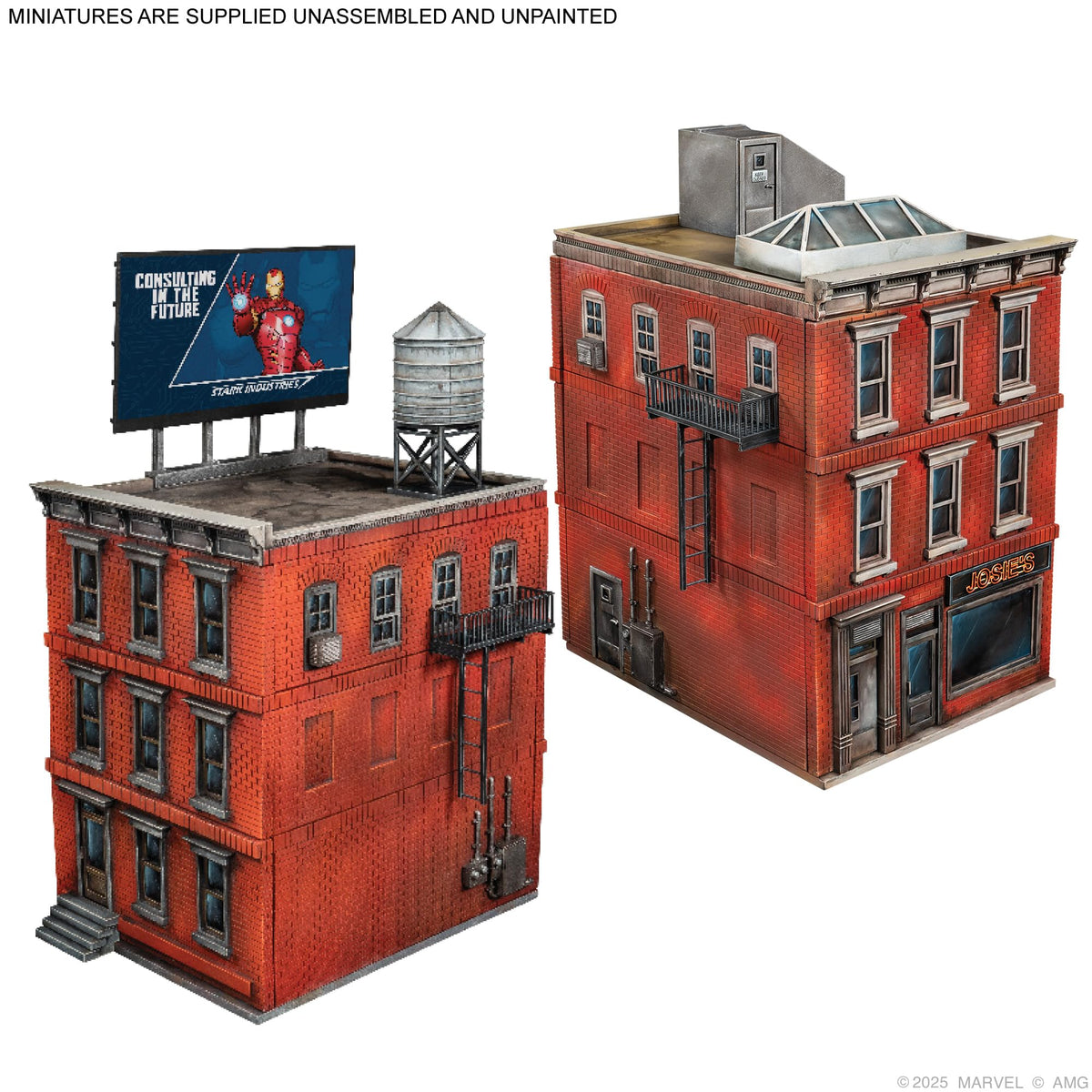 Asmodee Marvel Crisis Protocol Daily Bugle stand anchors authentic city scenery for storytelling