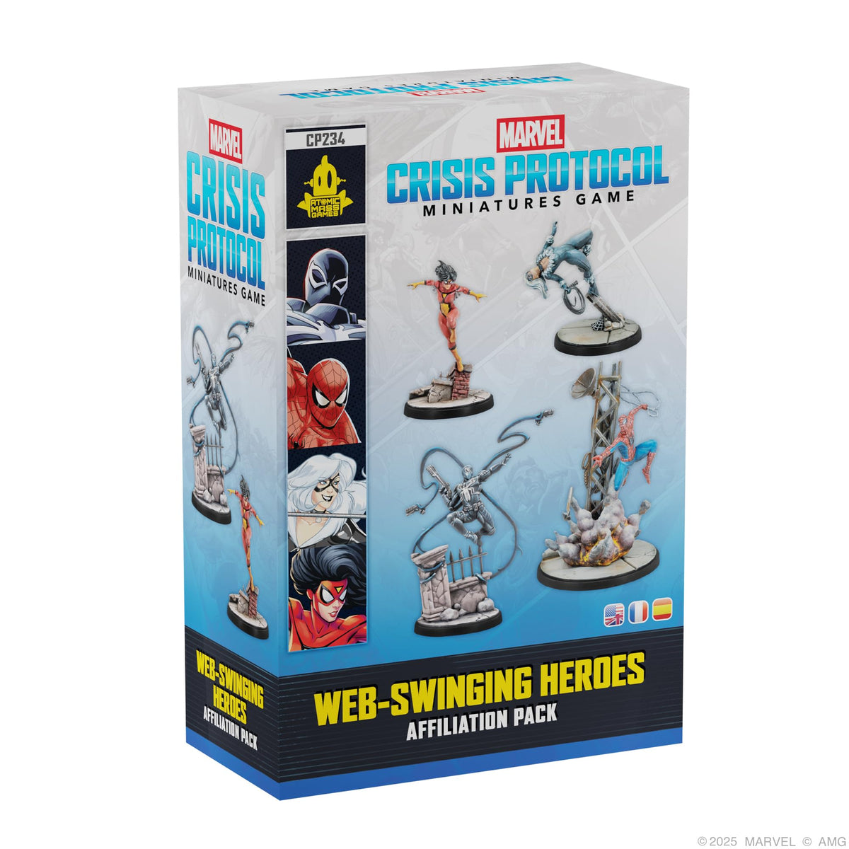 Asmodee Marvel Crisis Protocol Spider-Man figure in action for fast roster expansion.