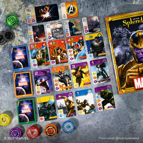 Asmodee Marvel Splendor Infinity Stones highlight quick paths to victory.