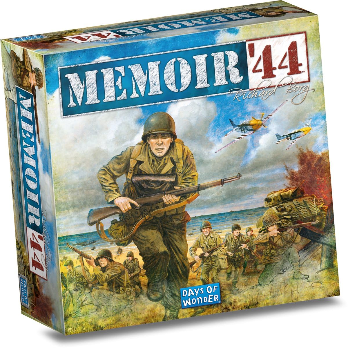 Asmodee Memoir '44 Omaha Beach board in action, authentic battlefield setup for engaging battles