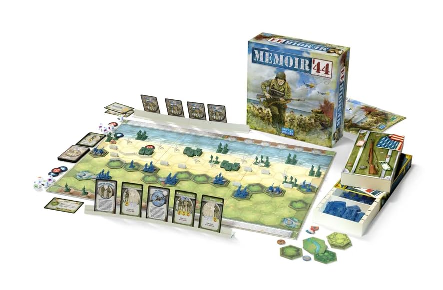 Asmodee Memoir '44 Pegasus Bridge scenario with precise terrain for tactical planning