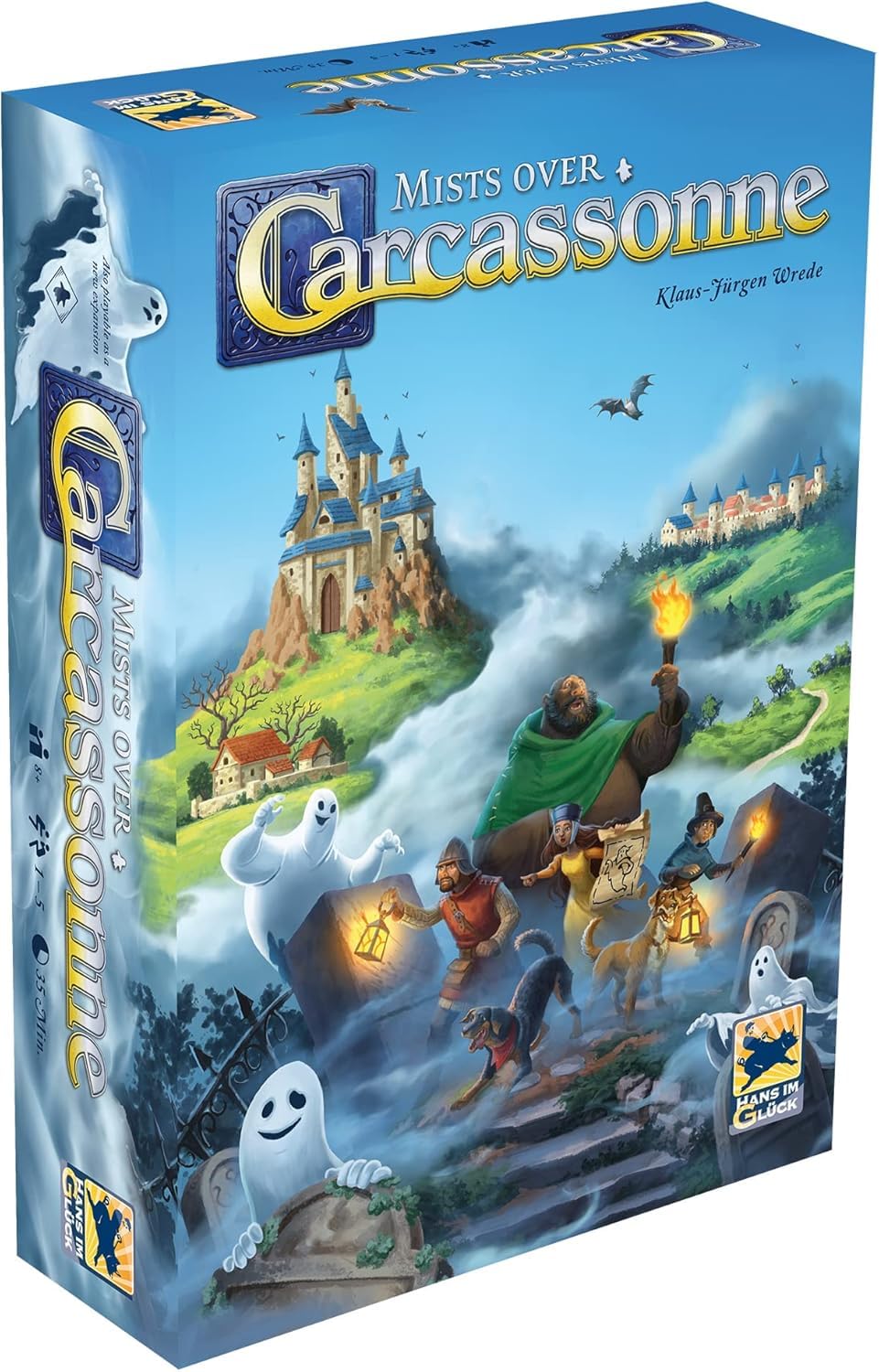 Asmodee Mists Over Carcassonne board layout for cooperative tile placement.