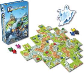 Asmodee Mists Over Carcassonne ghosts and challenges illustrate teamwork under pressure.