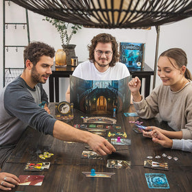 Asmodee Mysterium Hidden Signs ghost visions illustration creates mood and intrigue.