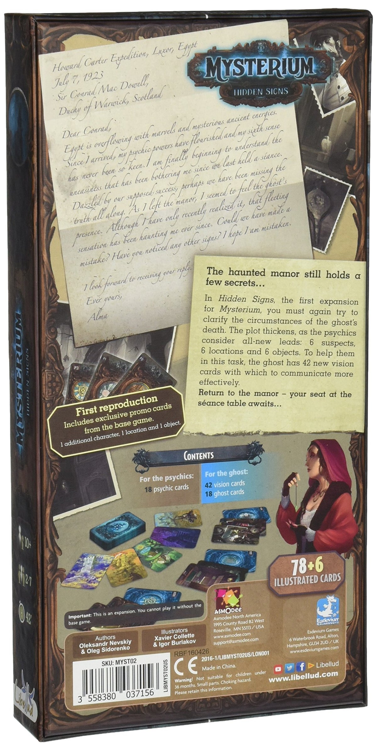 Asmodee Mysterium Hidden Signs suspects locations objects artwork deepens mystery.