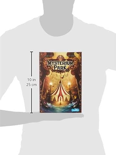 Asmodee Mysterium Park compact box on shelf, inviting families to start a mystery.