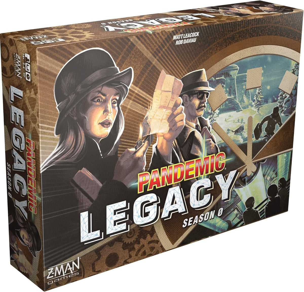 Asmodee Pandemic Legacy Season 0 box cover highlights Cold War intrigue for cooperative play.