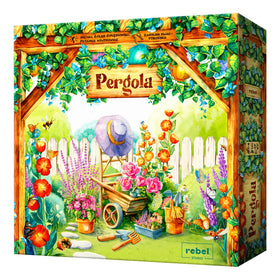 Asmodee Pergola cover art with a serene garden scene, ideal for family game nights.