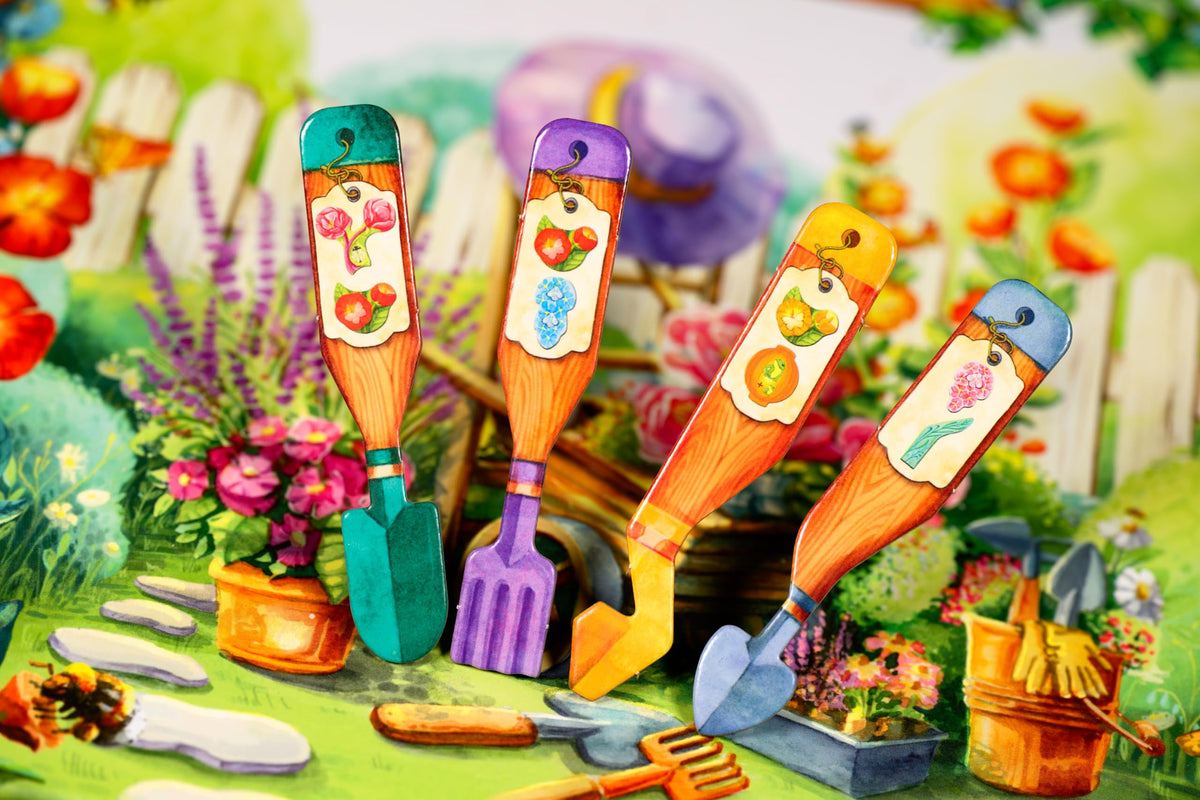 Asmodee Pergola set collection artwork focusing on diverse flower combinations.