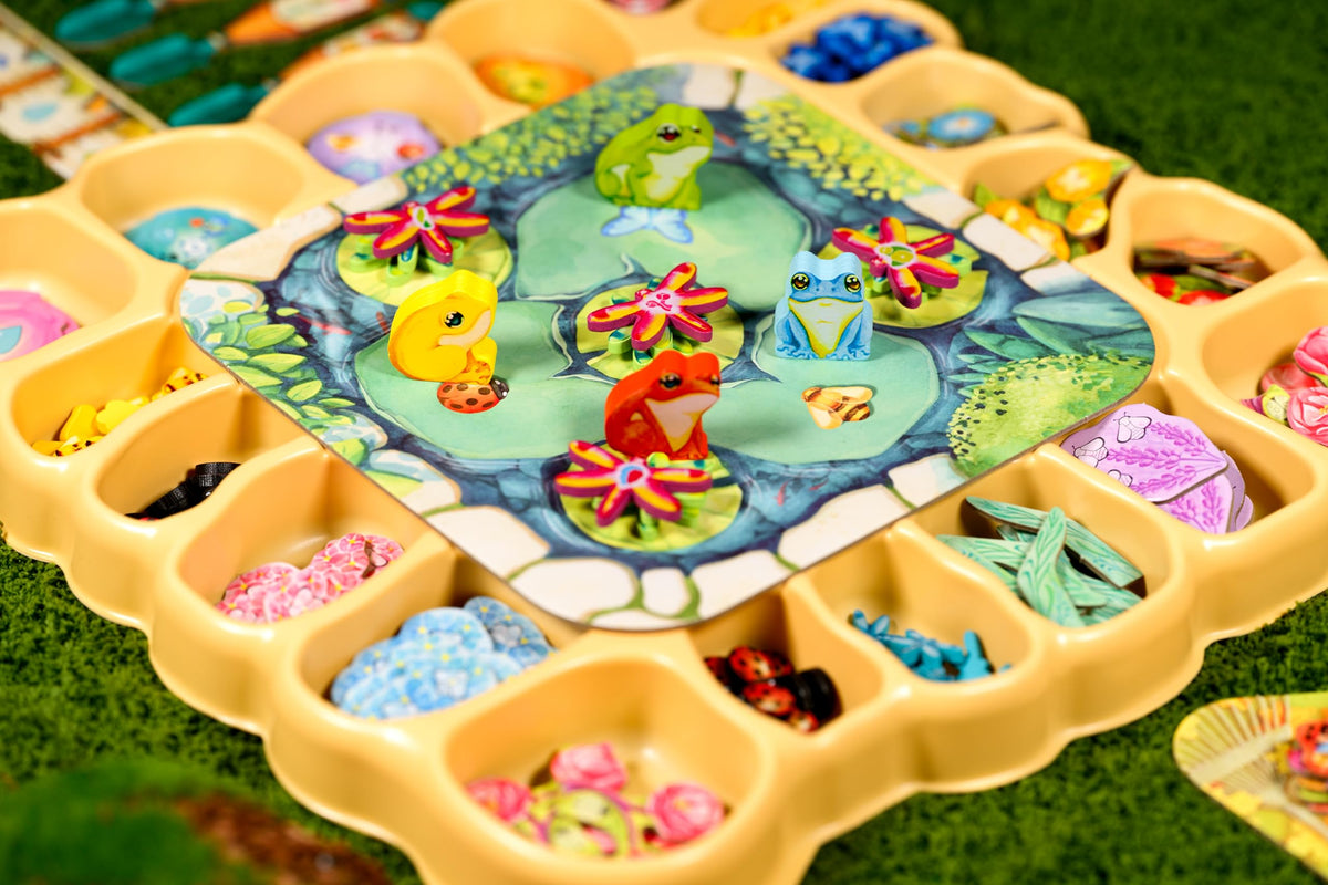 Asmodee Pergola watercolor art captures calming garden vibes for immersive sessions.