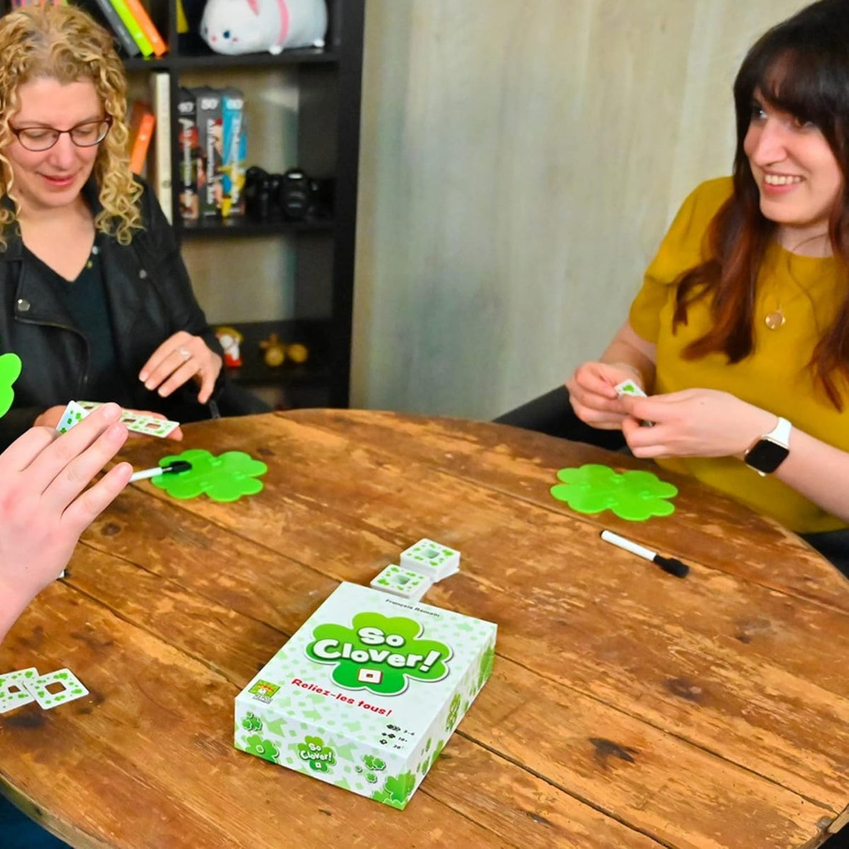 Asmodee So Clover! family game night setup inviting players of all ages