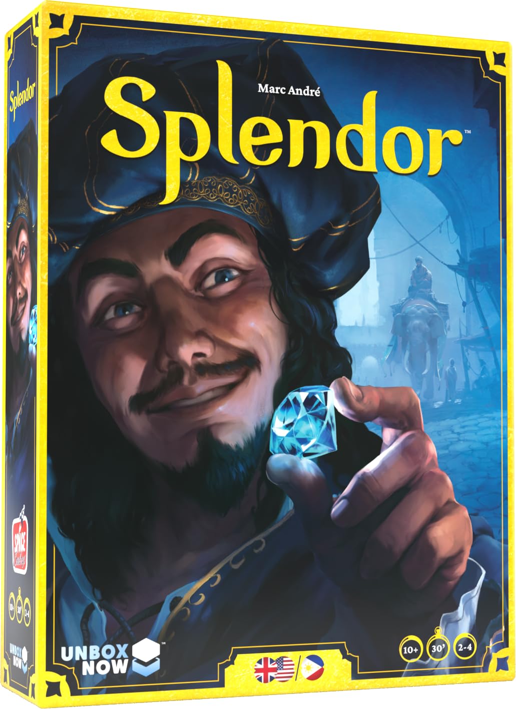 Asmodee Splendor image highlights mines and transportation for smart resource planning during play.
