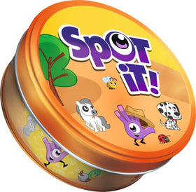 Asmodee Spot It! Animals Jr cards feature playful animal illustrations.