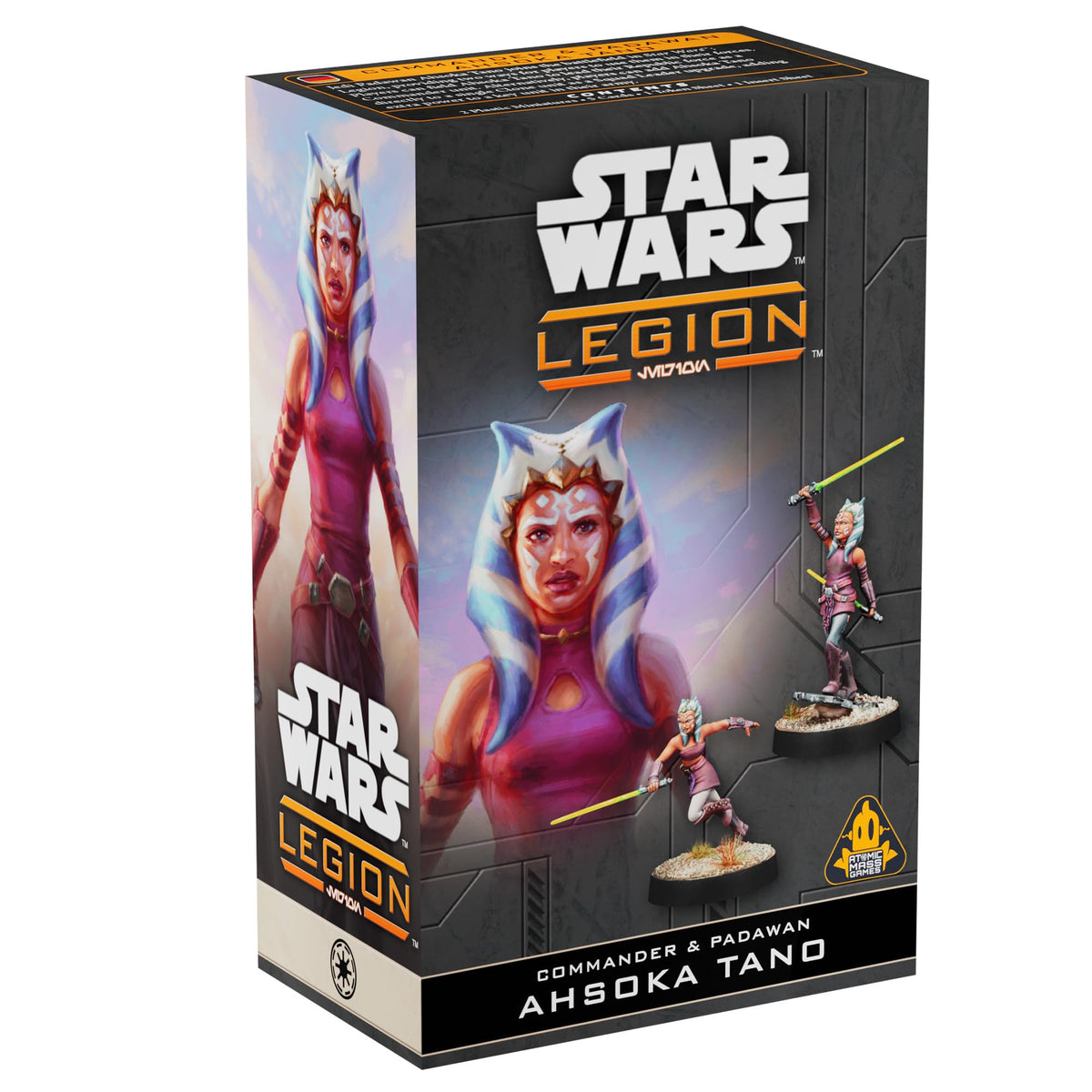 Asmodee Star Wars Legion Ahsoka commander image, commanding presence enhances battlefield tactics.
