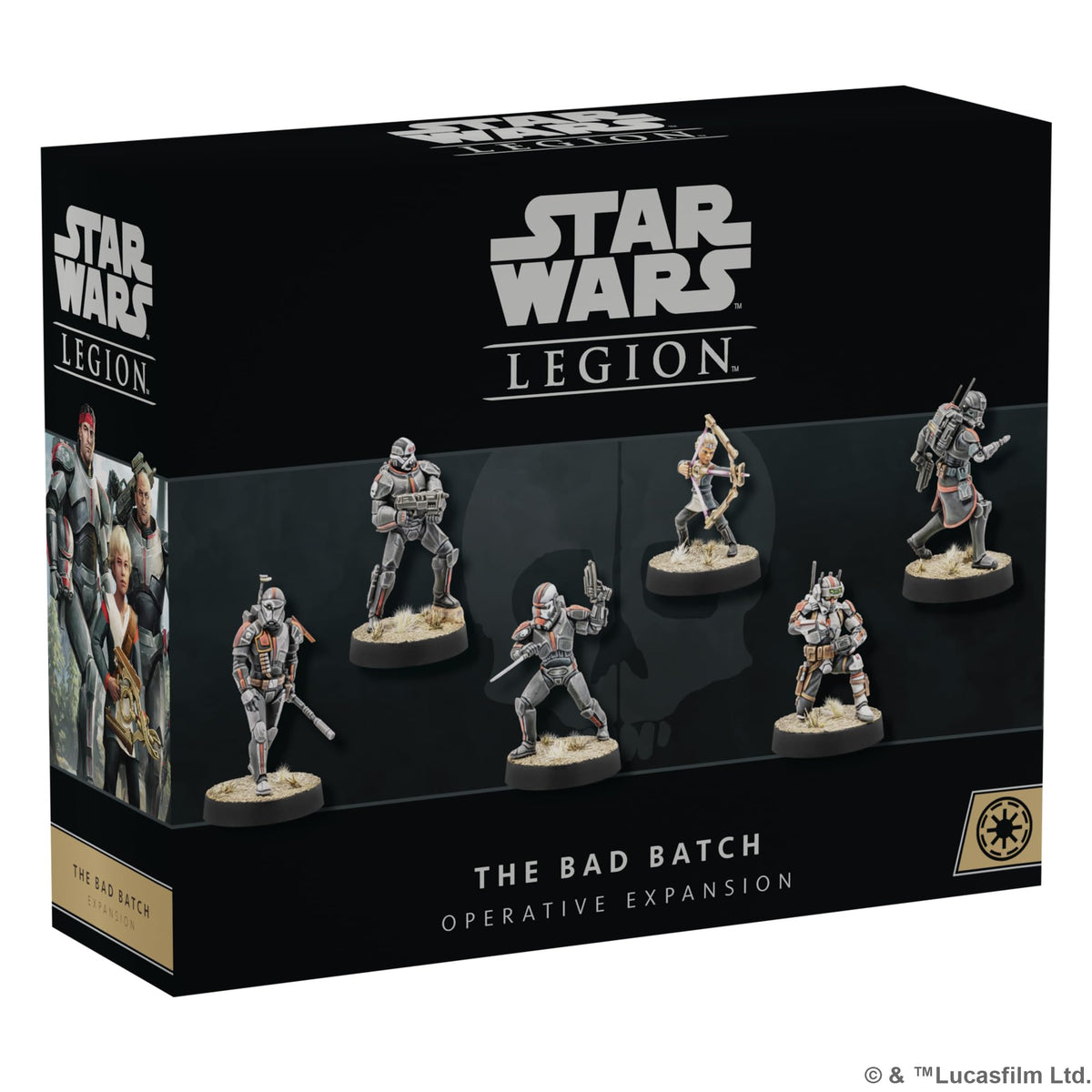 Asmodee Bad Batch miniatures: six distinct Clone Force 99 figures for epic tabletop battles.
