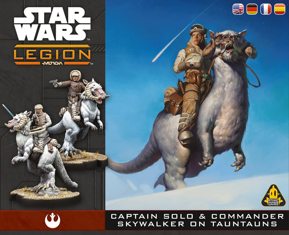 Asmodee Star Wars: Legion Captain Solo tauntaun miniature ready for dynamic leadership.