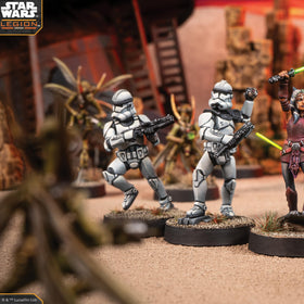 Asmodee Star Wars Legion contents image, complete setup with cards and sheets supports quick start.