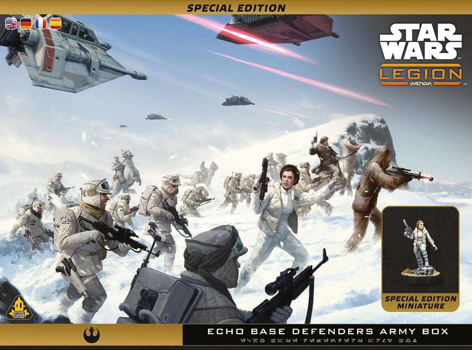 Asmodee Star Wars: Legion Echo Base Defenders box cover for immersive rebel battles.