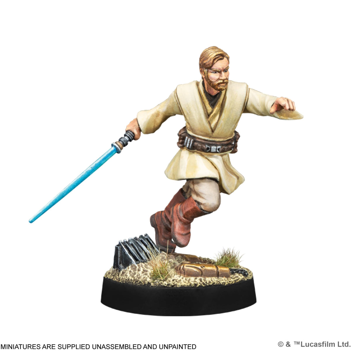 Asmodee Star Wars Legion Galactic Republic Jedi hero Anakin in ready stance for strategic plays.