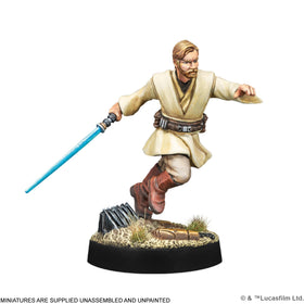 Asmodee Star Wars Legion Galactic Republic Jedi hero Anakin in ready stance for strategic plays.