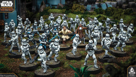 Asmodee Star Wars Legion Galactic Republic Jedi hero Obi-Wan in action pose for iconic duels.