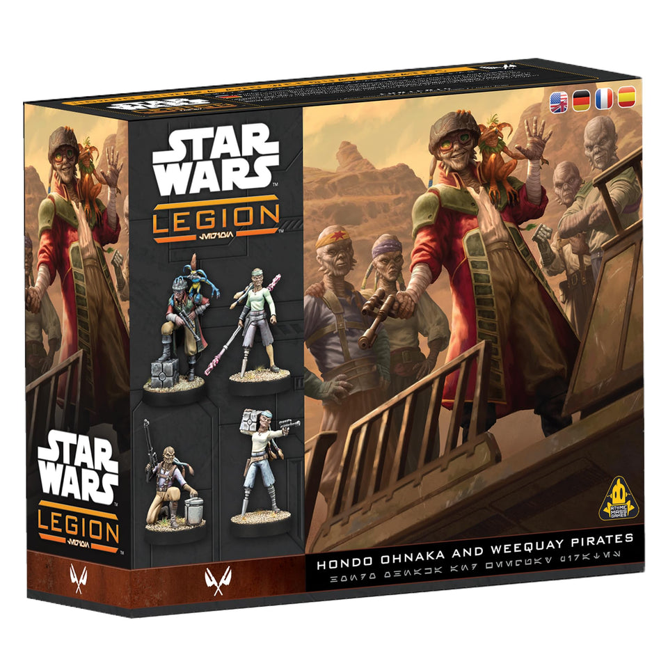 Asmodee Hondo Ohnaka miniature with Weequay Pirates for flexible mercenary play in Star Wars: Legion.
