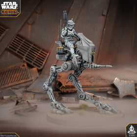 Asmodee Republic AT-RT assembly showcases detailed model suitable for painting.