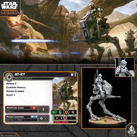 Asmodee Republic AT-RT on tabletop demonstrates iconic Star Wars vehicle in action.