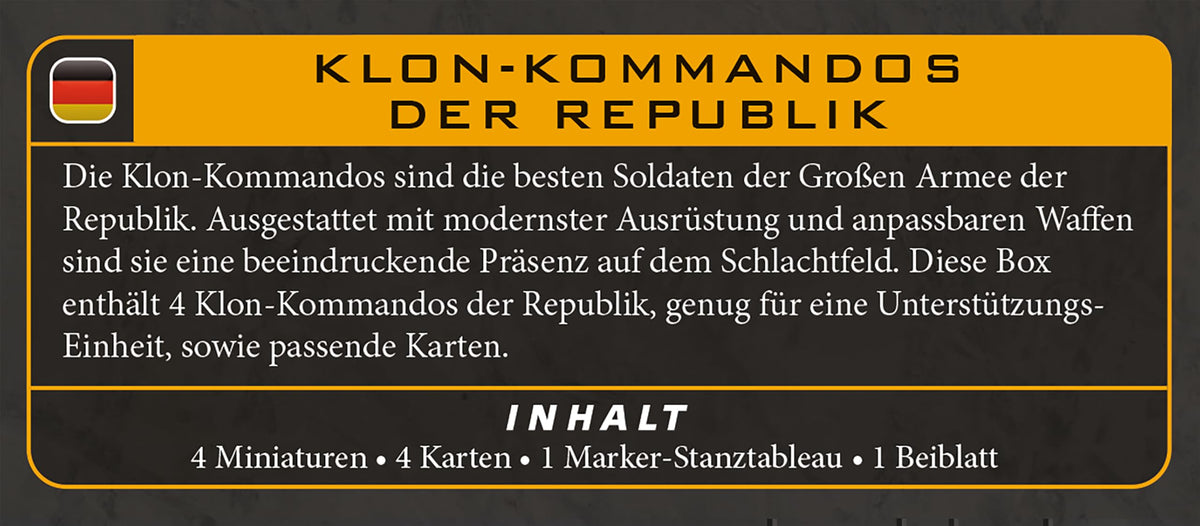Asmodee Star Wars Legion Republic Clone Commandos unit and upgrade cards enable stronger battlefield options
