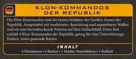 Asmodee Star Wars Legion Republic Clone Commandos unit and upgrade cards enable stronger battlefield options