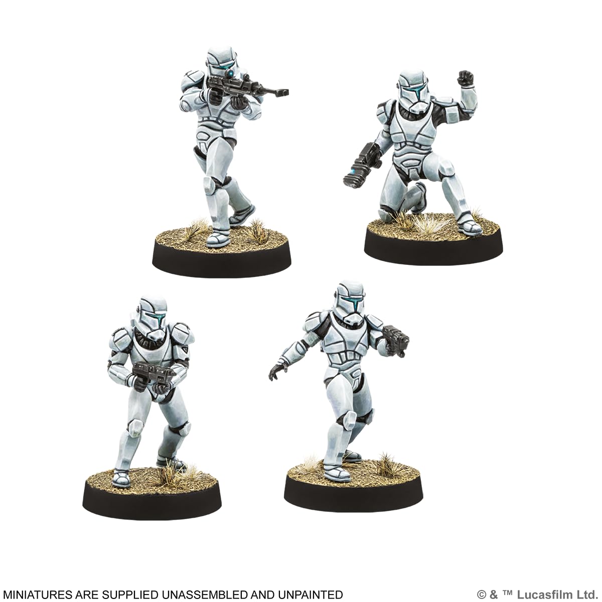 Asmodee Star Wars Legion Republic Clone Commandos punch sheet and bases allow quick deployment