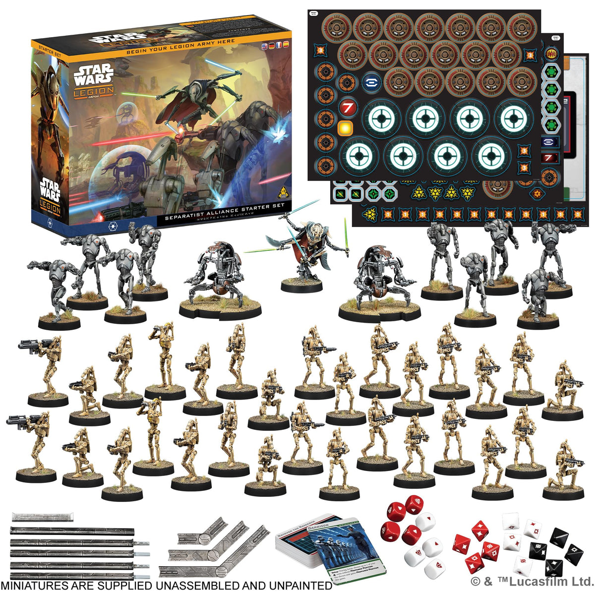 Asmodee Star Wars Legion Separatist General Grievous model for decisive maneuvers.