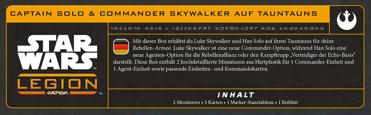 Asmodee Star Wars: Legion Commander Skywalker tauntaun miniature highlights on-table leadership.