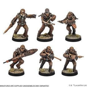 Asmodee Star Wars: Legion Wookiee Warriors miniature in combat pose
