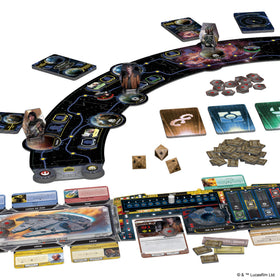 Asmodee Star Wars Outer Rim features iconic characters like Han Solo with unique abilities