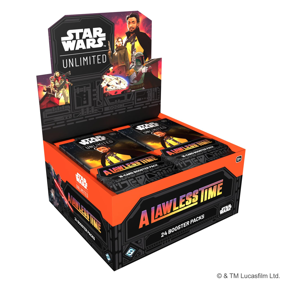 Asmodee Star Wars: Unlimited A Lawless Time booster display front view for fast draft battles
