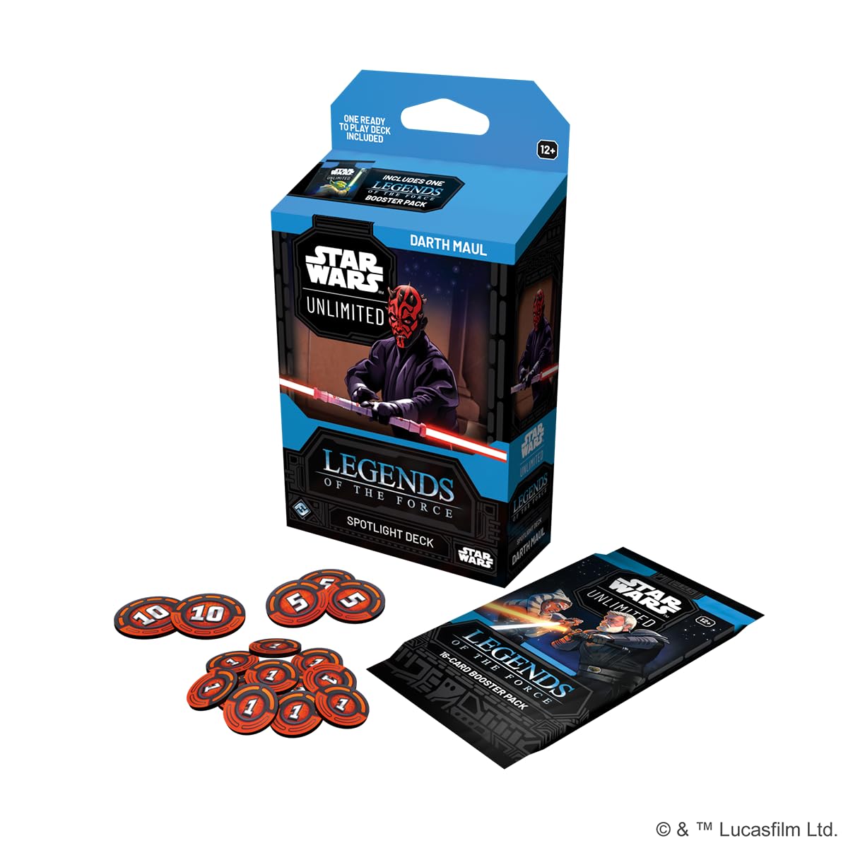 Asmodee Star Wars Unlimited Legends of the Force booster pack to expand your collection.